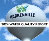 A photo of a City water tower that says 2024 Water Quality Report. The report is now available.