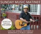 A photo of performer Steve Justman, who will perform a Johnny Cash tribute October 13 at Warrenville Public Library.