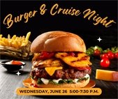 A photo of a hamburger to promote the VFW's Burger and Cruise Night June 26.