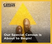 A photo of U.S. Census field workers to promote hiring field representatives for the special census.