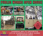 A collage of photos from the public works department to promote their open house May 23.