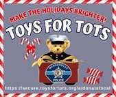 Toys for Tots donations now accepted through December 10, 2025. 