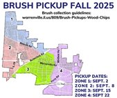 Fall brush pickup begins in September and continues through October. 