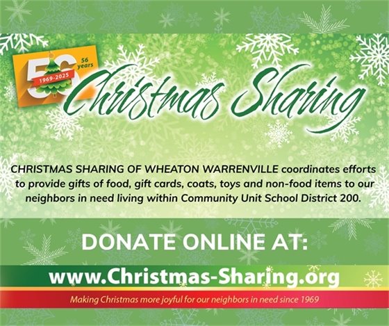 Make the holidays brighter for the community by donating to Christmas Sharing. They provide food, gift cards, toys, and more to local families.