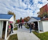 Shoppers enjoy the small business vendors at The Warrenville Mercantile at Leone Schmidt Heritage Park.