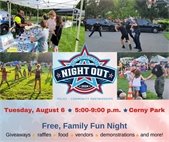 Photos from the 2023 National Night Out police-community event at Cerny Park to promote the 2024 event August 6.