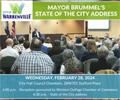 A photo of Mayor Brummel giving the 2023 State of the City Address.