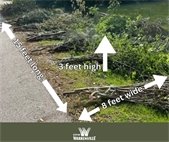A photo showing how residents should prepare brush piles for pickup.