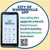 The City of Warrenville app is now available for download to your smartphone. Pay bills, request service, and more!