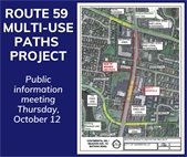 An image of a map for the Route 59 Multi Paths Project.