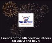 An image of fireworks to promote the need for volunteers to help with this year's July 4 events.