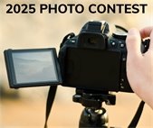 A person talking photos outdoors to promote the 2025 Forest Preserve District of DuPage County's photo contest.