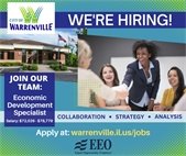 A photo of people working together for a post about a job opening in the City for an economic development specialist.