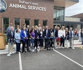 A ribbon cutting for the new DuPage County Animal Services Facility.