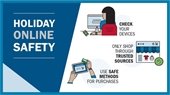 A graphic to promote holiday online shopping security.