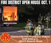 Warrenville Fire Protection District Open House is 6:00-8:00 p.m. October 1, 3S472 Batavia Road.