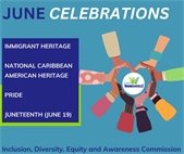 An image highlighting the June Inclusion, Diversity, Equity and Awareness Commission observances.
