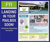 The cover of the July issue of the City newsletter, Hometown Happenings.