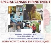 A collage of photos of U.S. Census field workers.