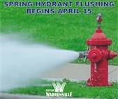 A photo of a fire hydrant being flushed.