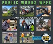 A collage of photos showing the City's Public Works Department on the job.