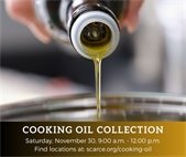 A photo of cooking oil being poured into a pan to promote cooking oil recycling after Thanksgiving.