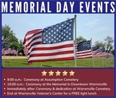 A photo of an American flag to promote Memorial Day.