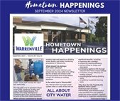 A reproduction of the cover of the September 2024 City newsletter, Hometown Happenings.