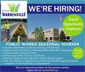 An image of a public works temporary worker to advertise that positions are open for summer.