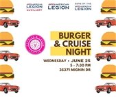 Burgers and vintage cars for Burger Night.