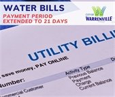 A photo of a water/sewer bill to show that the new payment deadline is 21 days.