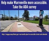 A photo of the corner of Butterfield and Batavia roads to highlight an ADA survey for the community.