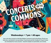 A graphic to promote the Concerts on the Commons series for 2025.