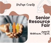 A graphic to promote the senior resource fair in DuPage County on June 13.