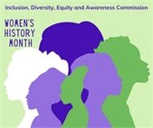 A graphic showing the outline of women's faces for Women's History Month.