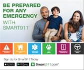 A photo of a happy family to promote feeling safe by using the Smart 911 emergency notification system.