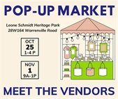 Pop Up Market October 25 and November 1 list of vendors announced. 