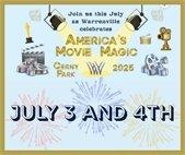 Warrenville will celebrate Independence Day July 3 and 4, 2025. The theme is "America's Movie Magic."