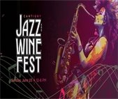 A graphic of a saxophone player to promote Cantigny's Jazz and Wine Fest June 23.