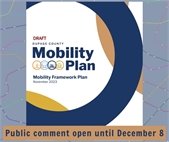 A flyer for the DuPage mobility plan public comment phase.