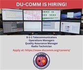 A photo of the 9-1-1 Center at DU-COMM to promote the fact that they are hiring now.