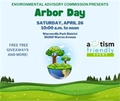 A graphic featuring a tree and the earth to promote the City's Arbor Day event April 26.