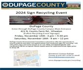 A flyer promoting election sign recycling November 15 and 16.
