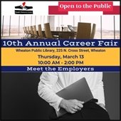 A graphic for the 10th Annual Career Fair March 13 in Wheaton.