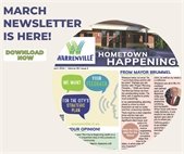 An image of the cover of the March 2024 Hometown Happenings newsletter.