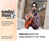 A photo of a guitar player from Guitarra Azul, performing at Warrenville Public Library September 15.