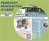 A graphic showing the front page of the February City newsletter.