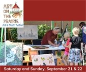 A photo from the annual Art on the Prairie Festival. The 2024 event is September 21 & 22.