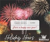 A graphic of fireworks for New Year's.