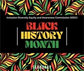 A graphic announcing Black History Month in February.